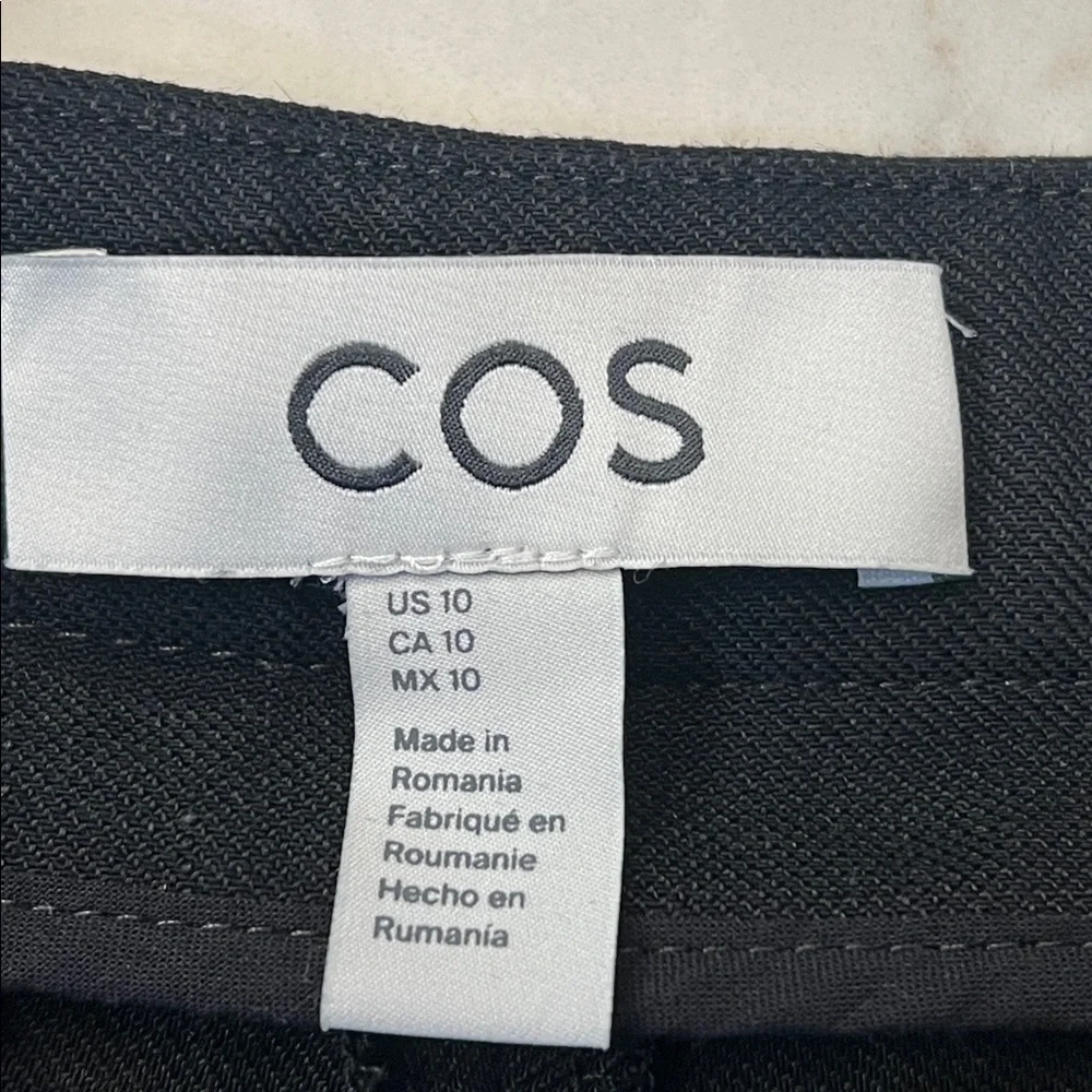 COS Wide Leg‎ Cropped Relaxed Pleated Linen Blend Pants Size 10
